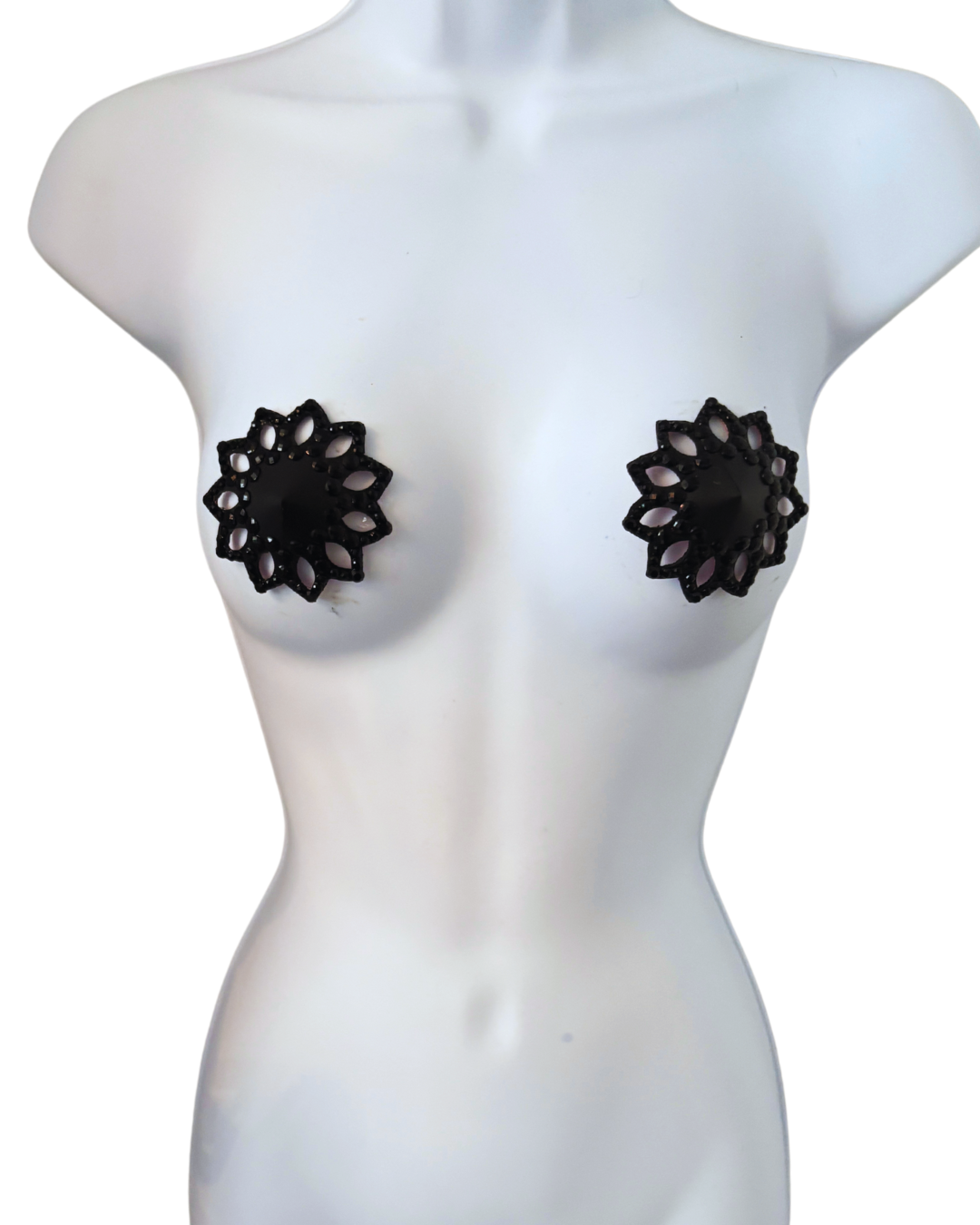 DITA VON TEESE Maitresse Faux Leather and Crystal Intricate Design Pasties (2pcs)