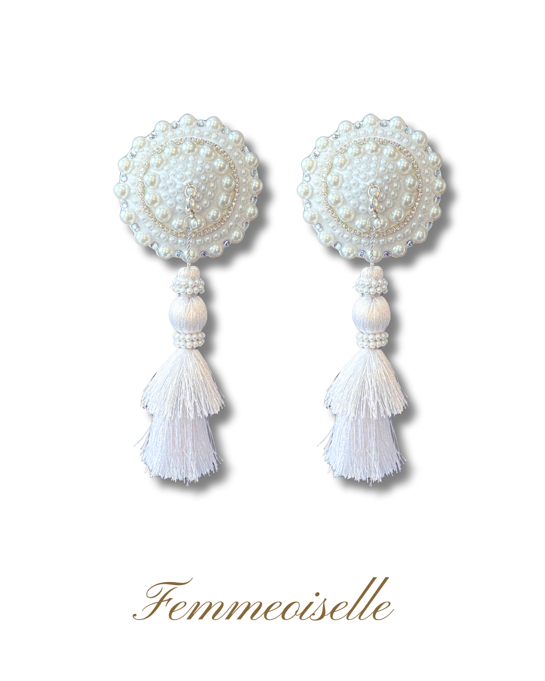 DITA VON TEESE Femmeoiselle Pearl and Gem Pasties with Removable Hand-Beaded Tassels (2pcs)