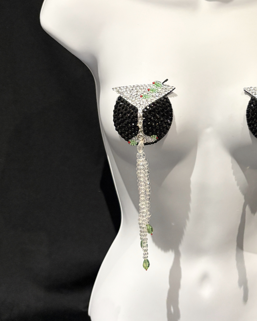Iconic TASSEL-TINI Dirty Martini Pasties, Nipple Tassels (2pcs) With Crystal Tassels Appeeling