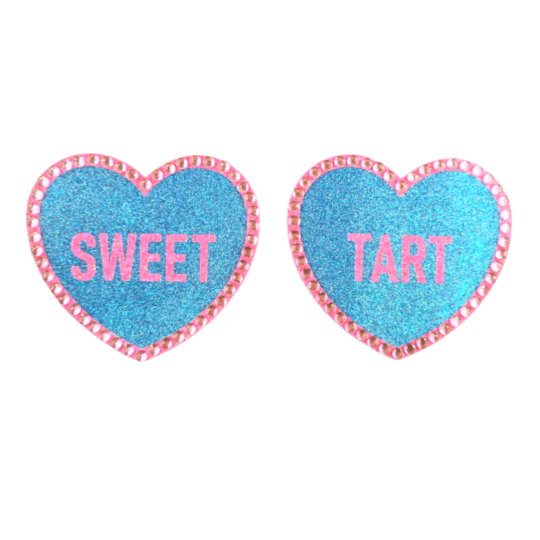 Sweet &amp; Sassy 2 Paires Cupcake et Coeurs Nipple Pastie Bunde (4 pcs) pour Lingerie Burlesque Saint Valentin Festivals Anniversaire - VENTE