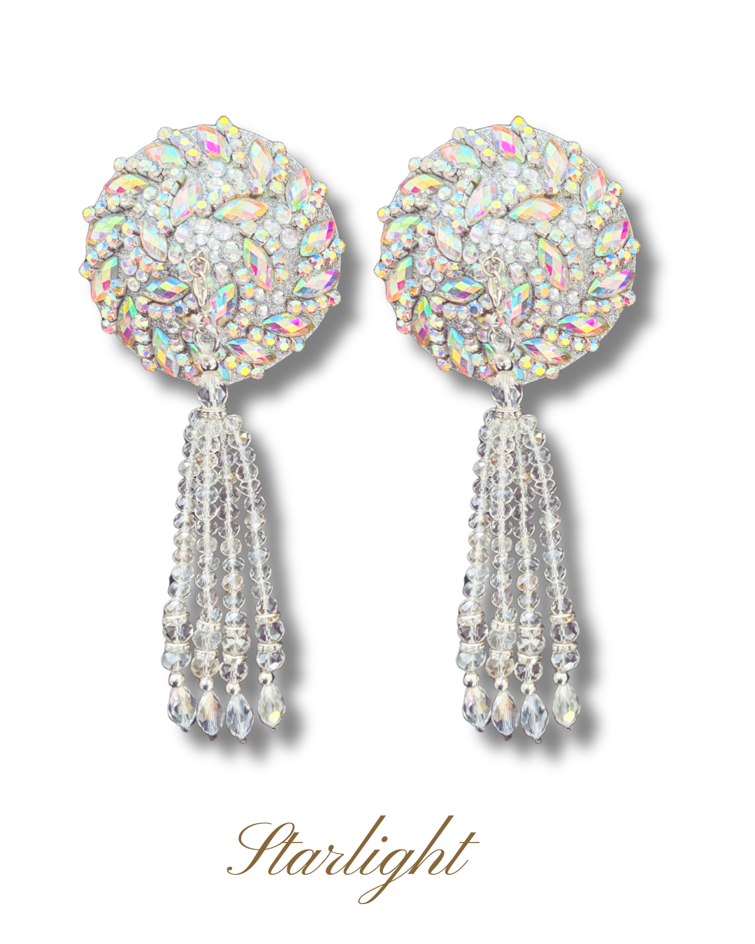 DITA VON TEESE STARLIGHT Glitter & Crystal Pasties with Removable Hand-Beaded Tassels (2pcs)