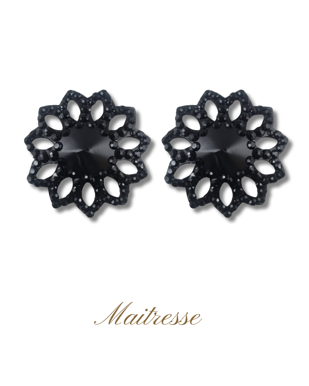DITA VON TEESE Maitresse Faux Leather and Crystal Intricate Design Pasties (2pcs)