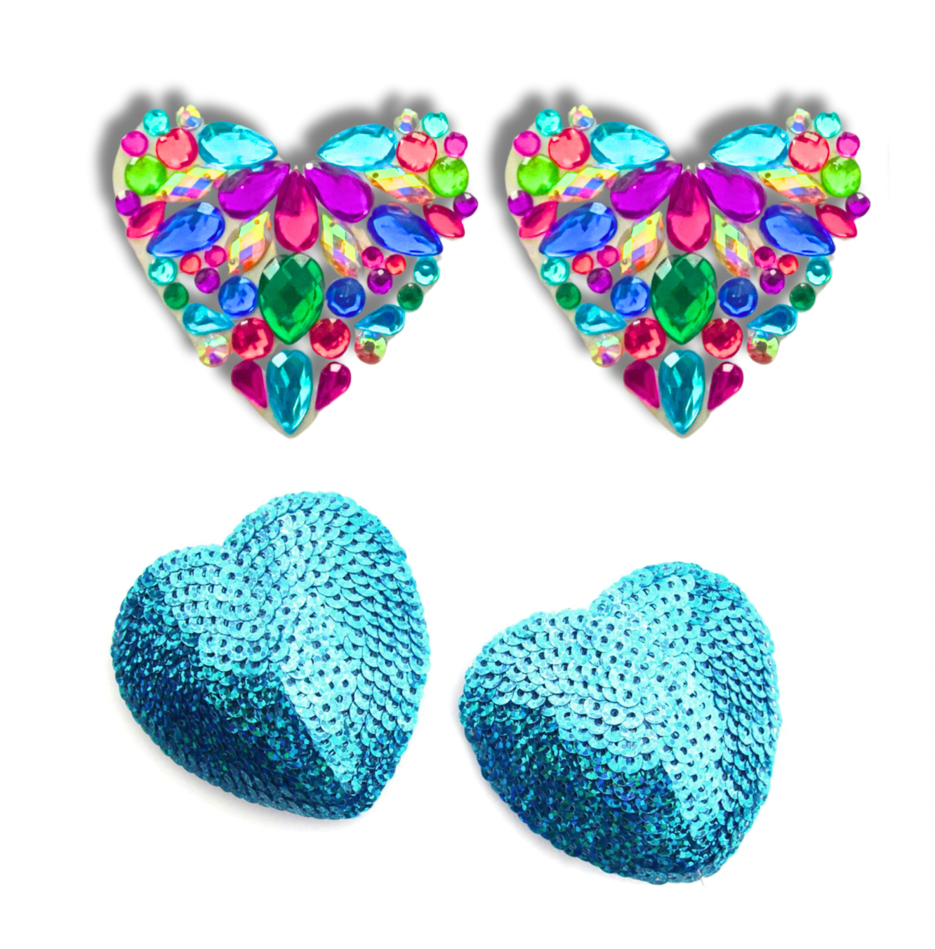 COLOR ME FABULOUS 2 pairs (4 pcs) Heart Pasties, Nipple Covers