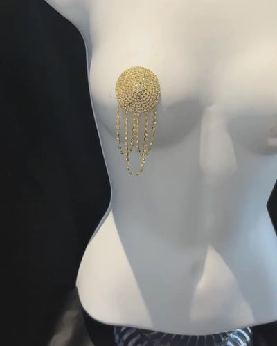 PRIMA DONNA Rhinestone Nipple Pasty, Pasties with Rhinestone Tassels (2pcs) SMALL Appeeling