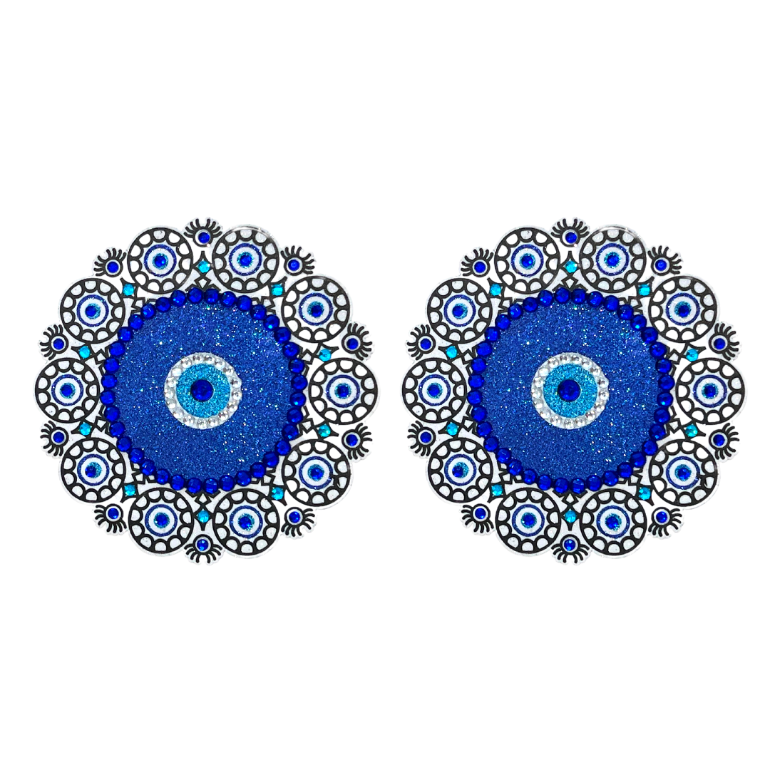 AYSE Evil Eye Nipple Pasties, Covers (2pcs) for Burlesque Raves Lingerie Raves and Festivals