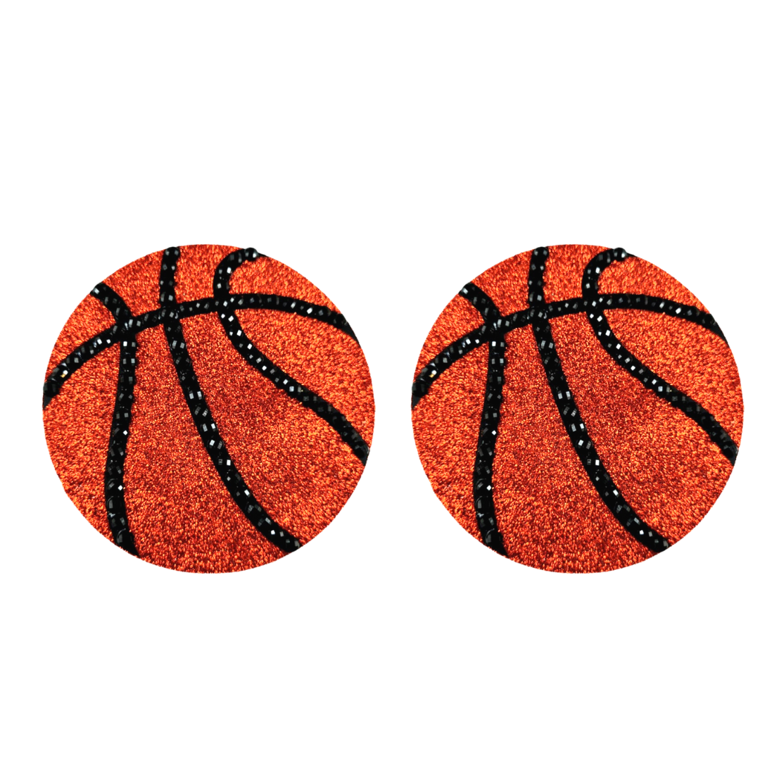 SPORTY SPICE Basketball Design Nipple Pasties, Covers (2pcs) for Burlesque, Rave Lingerie and Festivals