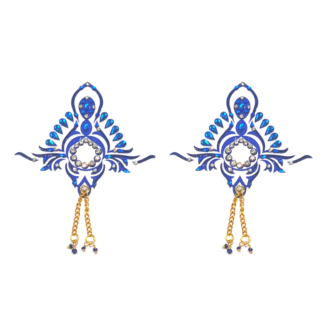 TIARA VON TEASE Intricate Design Nipple Pasty, Cover (2pcs) with delicate gold tassel