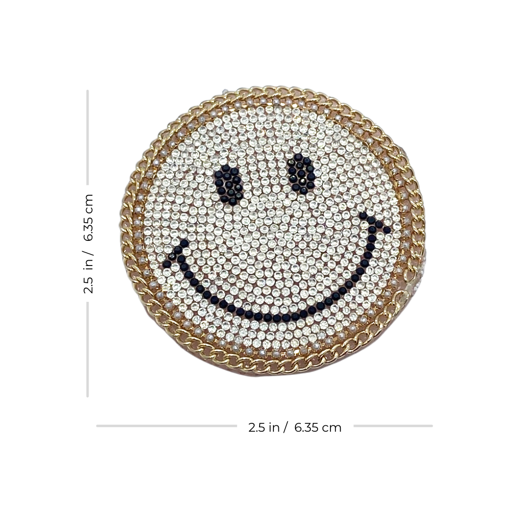 Happy Daze Rhinestone Happy Face Nipple Pasty, Covers for Raves Burlesque Lingerie Festivals