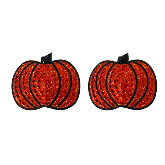 CUTIE PIE Pumpkin Glitter & Crystal Intricate Nipple Pasties, Covers (2pcs) for Burlesque Raves Lingerie Raves and Festivals