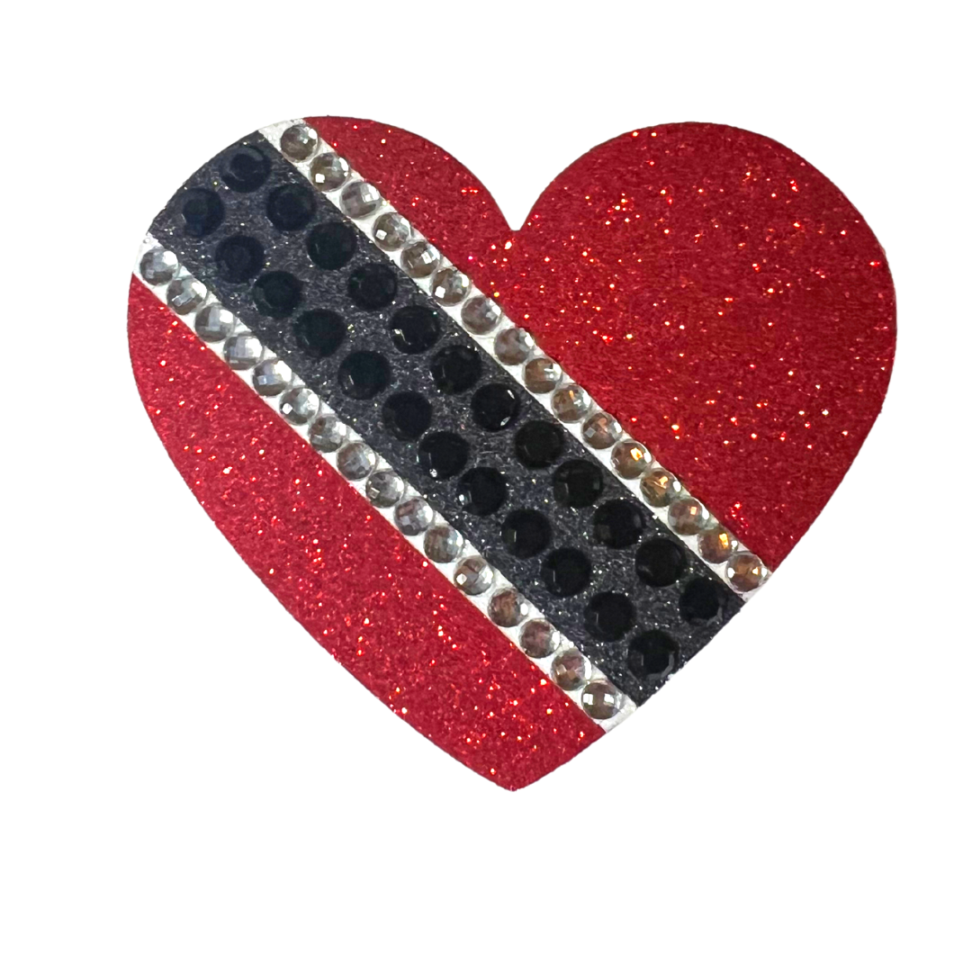 TRINI LOVE Trinidad and Tobago Glitter Heart Pasties, Covers for Burlesque, Rave Carnival and Festivals – SALE